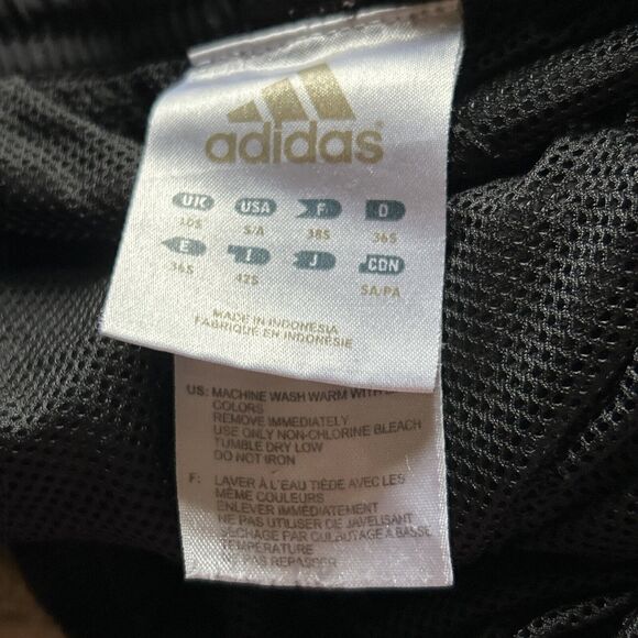 Adidas Windbreaker Track Pants Lined Black 3 Striped Zip Leg - Men's Size Small - Picture 8 of 10